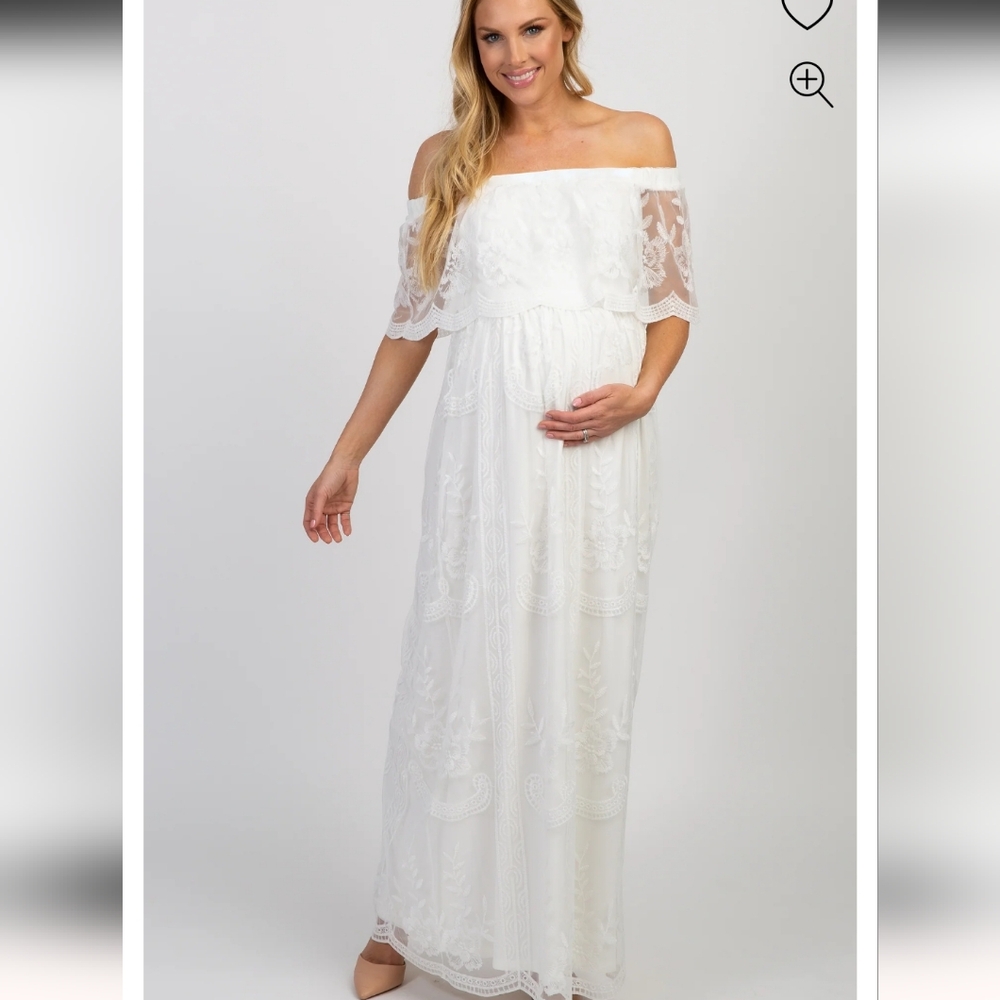 Pink Blush off the shoulder maxi dress